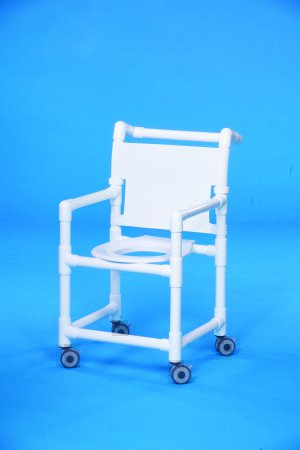 Shower Chair Original Fixed Arms PVC Frame Mesh Backrest 21 Inch Seat Width 300 lbs. Weight Capacity