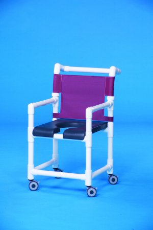 Shower Chair ipu Fixed Arms PVC Frame Mesh Backrest