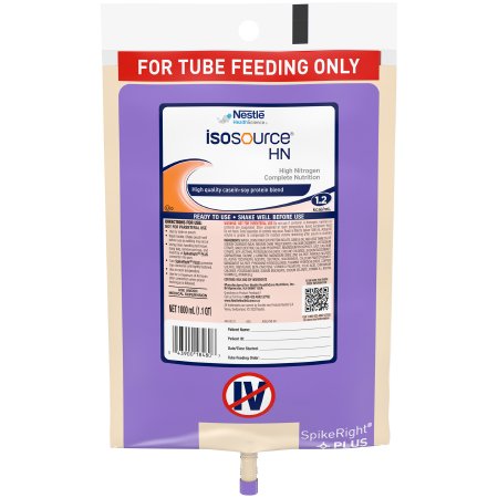 Tube Feeding Formula Isosource HN Unflavored Liquid 1000 mL Ready to Hang Prefilled Container