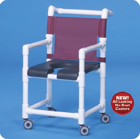 Shower Chair ipu Fixed Arms PVC Frame Mesh Backrest