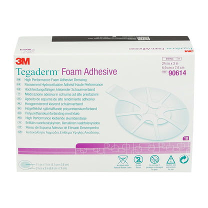 3M Tegaderm High Performance Foam Dressing 2-3/4 x 2-3/4 Inch Oval Sterile