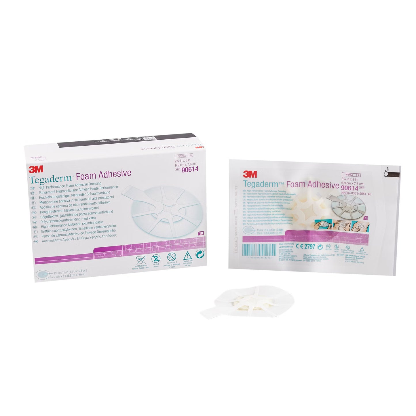 3M Tegaderm High Performance Foam Dressing 2-3/4 x 2-3/4 Inch Oval Sterile