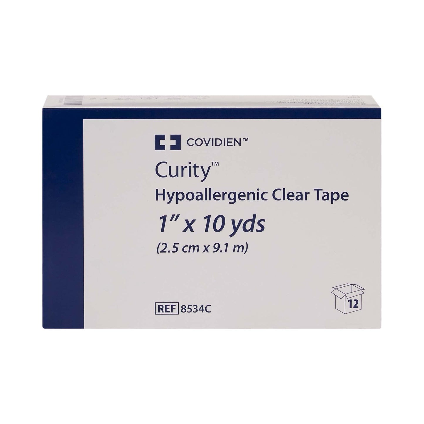Kendall Hypoallergenic Clear Medical Tape 1 Inch x 10 Yard Transparent Plastic