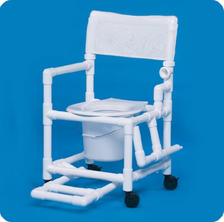 Shower Chair Standard Fixed Arms PVC Frame Mesh Backrest