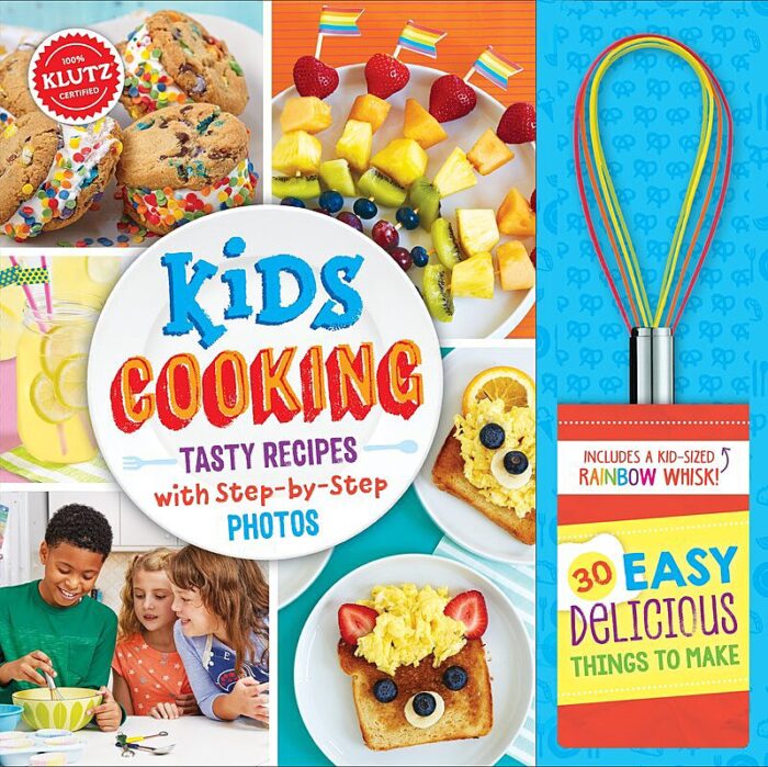 Klutz Kids Cooking Hardcover Cookbook with Rainbow Whisk – 30 Fun Recipes for Young Chefs