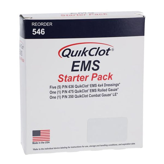 QuikClot EMS Hemostatic Dressing Kit 4 x 4 Inch Sterile Gauze