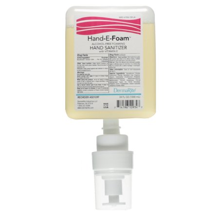 Alcohol-Free Hand Sanitizer Hand-E-Foam 1,000 mL Benzethonium Chloride Foaming Dispenser Refill Bottle