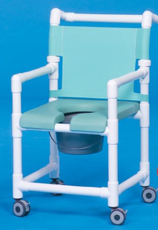 Shower Chair ipu Fixed Arms PVC Frame Mesh Backrest