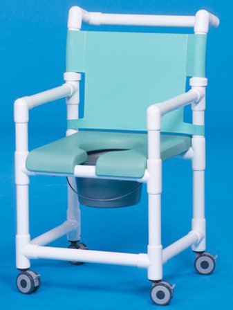 Shower Chair ipu Fixed Arms PVC Frame Mesh Backrest