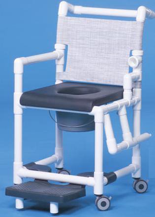 Commode / Shower Chair ipu Drop Arm - Left PVC Frame Mesh Backrest