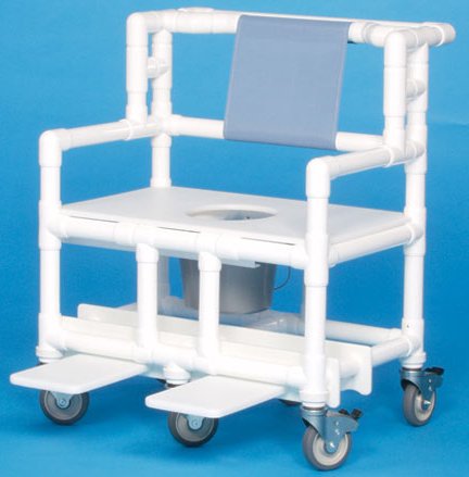 Commode / Shower Chair ipu Fixed Arms PVC Frame Mesh Backrest