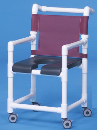 Shower Chair ipu Fixed Arms PVC Frame Mesh Backrest