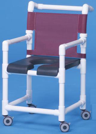 Shower Chair ipu Fixed Arms PVC Frame Mesh Backrest