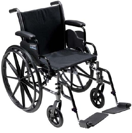 Lightweight Wheelchair drive Cruiser III Dual Axle Full Length Arm Elevating Legrest Black Upholstery 20 Inch Seat Width Adult 350 lbs. Weight Capacity