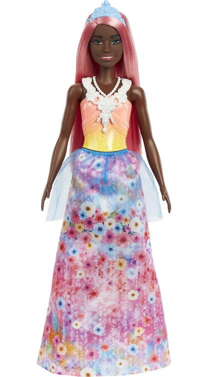 Barbie Dreamtopia Princess Doll – Curvy Body, Pink Hair, Floral Skirt & Tiara