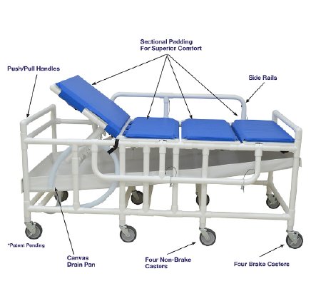 Bariatric Shower Gurney MJM Duo 900 lbs. Weight Capacity