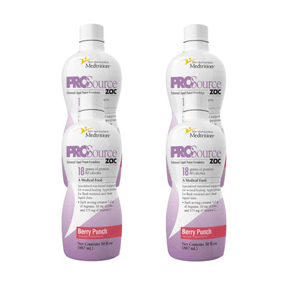 ProSource ZAC Liquid Protein Oral Supplement Berry Punch Flavor 32 oz Bottle for Wound Care