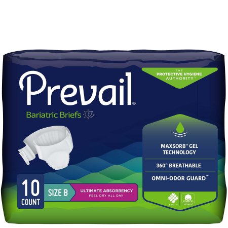 Brief Prevail Bariatric Size B Disposable Heavy Absorbency