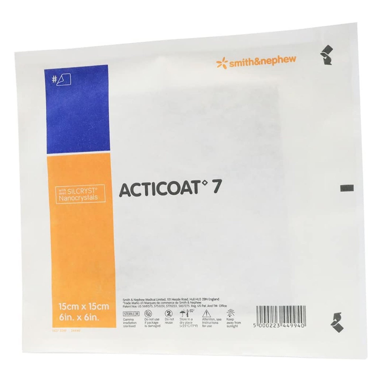 Acticoat Flex 3 Silver Antimicrobial Barrier Dressing 4 x 4 Inch – Highly Conformable, Low-Adherent