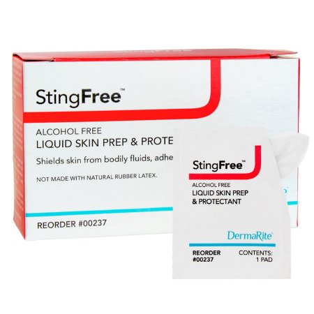 Skin Barrier Wipe StingFree Alcohol-Free Liquid Skin Prep & Shield Hexamethyldisiloxane / Decamethylcyclopentasiloxane Individual Packet NonSterile