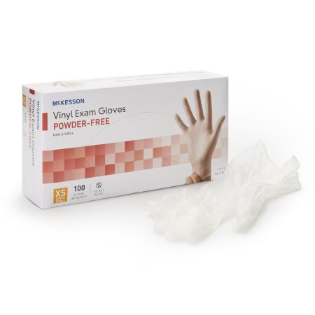 Exam Glove McKesson NonSterile Vinyl Standard Cuff Length Smooth Clear Not Rated