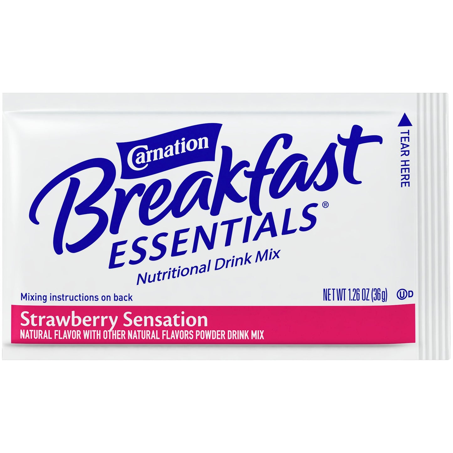 Carnation Breakfast Essentials Oral Supplement Powder Strawberry Sensation 1.26 oz Packet