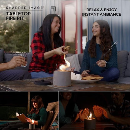 Sharper Image Tabletop Fire Pit Compact, Smokeless, and Stylish Outdoor Ambiance