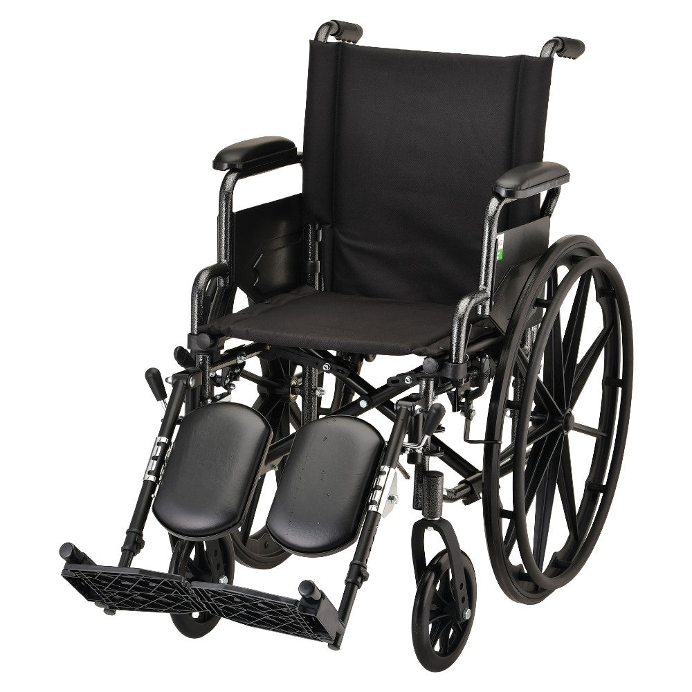 Hammertone Wheelchair - Lightweight With Flip Back Detachable Arms - Swing Away Footrest & Elevating Legrest
