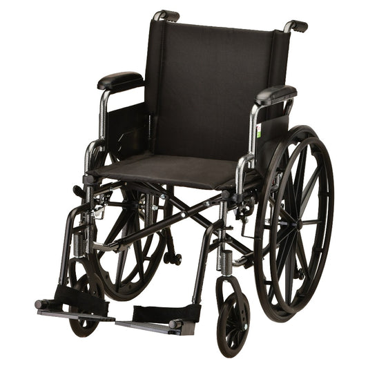 Hammertone Wheelchair - Lightweight With Flip Back Detachable Arms - Swing Away Footrest & Elevating Legrest