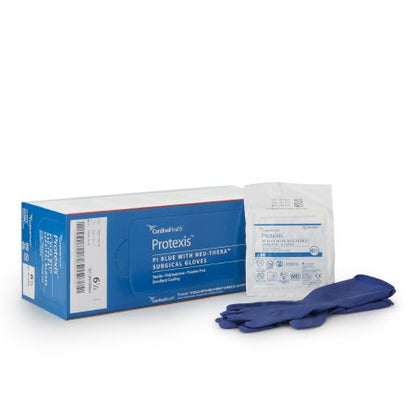 Surgical Glove ESTEEM Blue with Neu-Thera Sterile Polyisoprene Standard Cuff Length Smooth Blue Not Chemo Approved