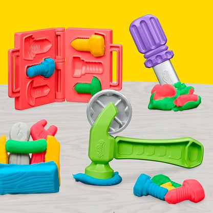 Play-Doh Stamp & Saw Tool Bench – Preschool Construction Toy for Ages 3+