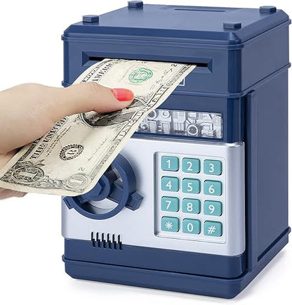 Highttoy Electronic ATM Money Bank for Kids with Password Safe – Navy