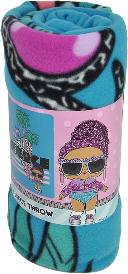 LOL Surprise Free Stylin Fleece Throw Blanket 45 x 60 Soft Plush Polyester