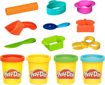 Play-Doh Starter Set – Tools & Playdough (Sculpt ’n Mold Clay, 4-Pack)