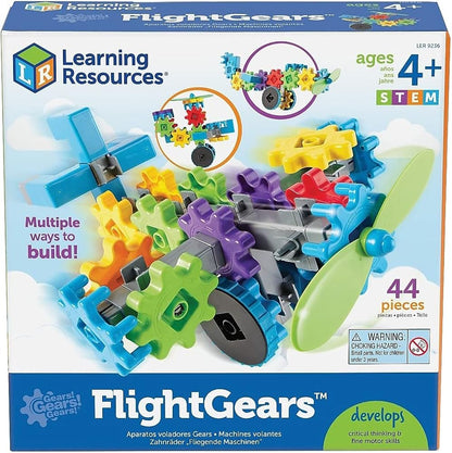 Learning Resources Flight Gears 44-Piece STEM Building Set – Creative Gear Play for Kids Ages 4+