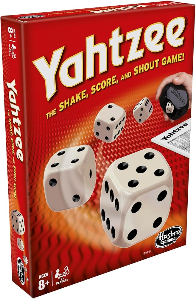 Hasbro Gaming Yahtzee Dice Game – Fast-Paced Family Strategy Game, Ages 8+, 2+ Players