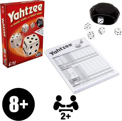 Hasbro Gaming Yahtzee Dice Game – Fast-Paced Family Strategy Game, Ages 8+, 2+ Players