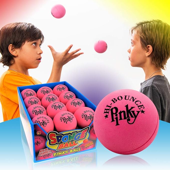 JA-RU Hi-Bounce Pinky Ball 2-Inch Rubber Bouncy Ball for Kids – Stress Relief & Massage Ball, Party Favor