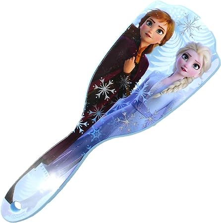 Frozen 2 Hair Accessory Set for Kids Girls Printed Brush, Glitter Bow, Lux Bow, Snap Clips, and Elastics