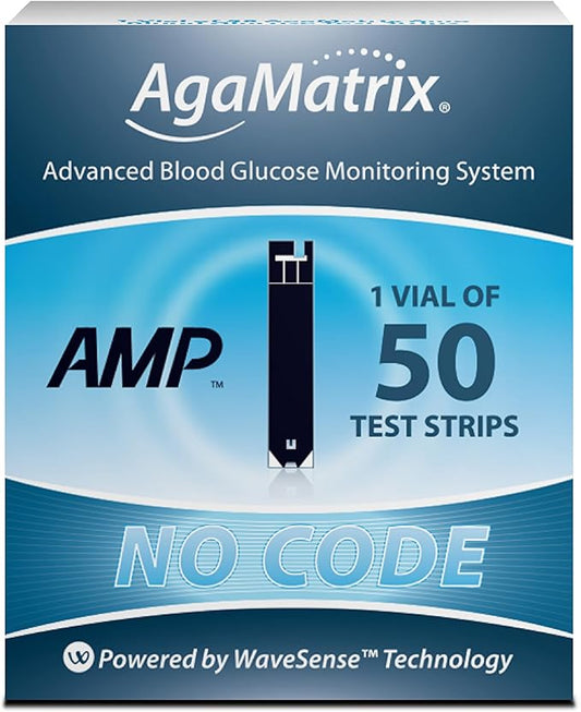 Blood Glucose Test Strips AgaMatrix 50 Strips per Pack