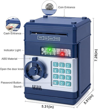 Highttoy Electronic ATM Money Bank for Kids with Password Safe – Navy