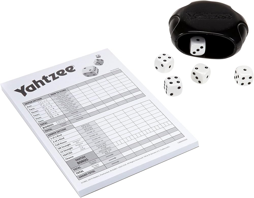 Hasbro Gaming Yahtzee Dice Game – Fast-Paced Family Strategy Game, Ages 8+, 2+ Players