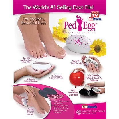 Ped Egg Ultimate Pedicure Foot File Professional Callus Remover with Precision Micro-Files