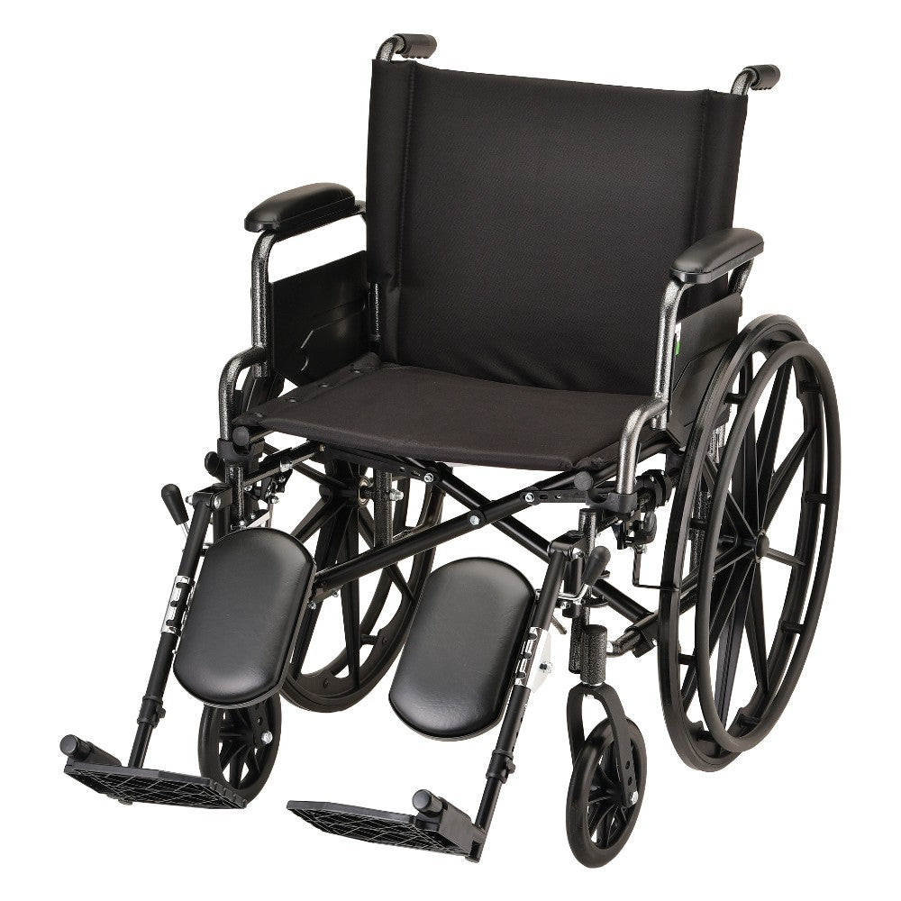Hammertone Wheelchair - Lightweight With Flip Back Detachable Arms - Swing Away Footrest & Elevating Legrest