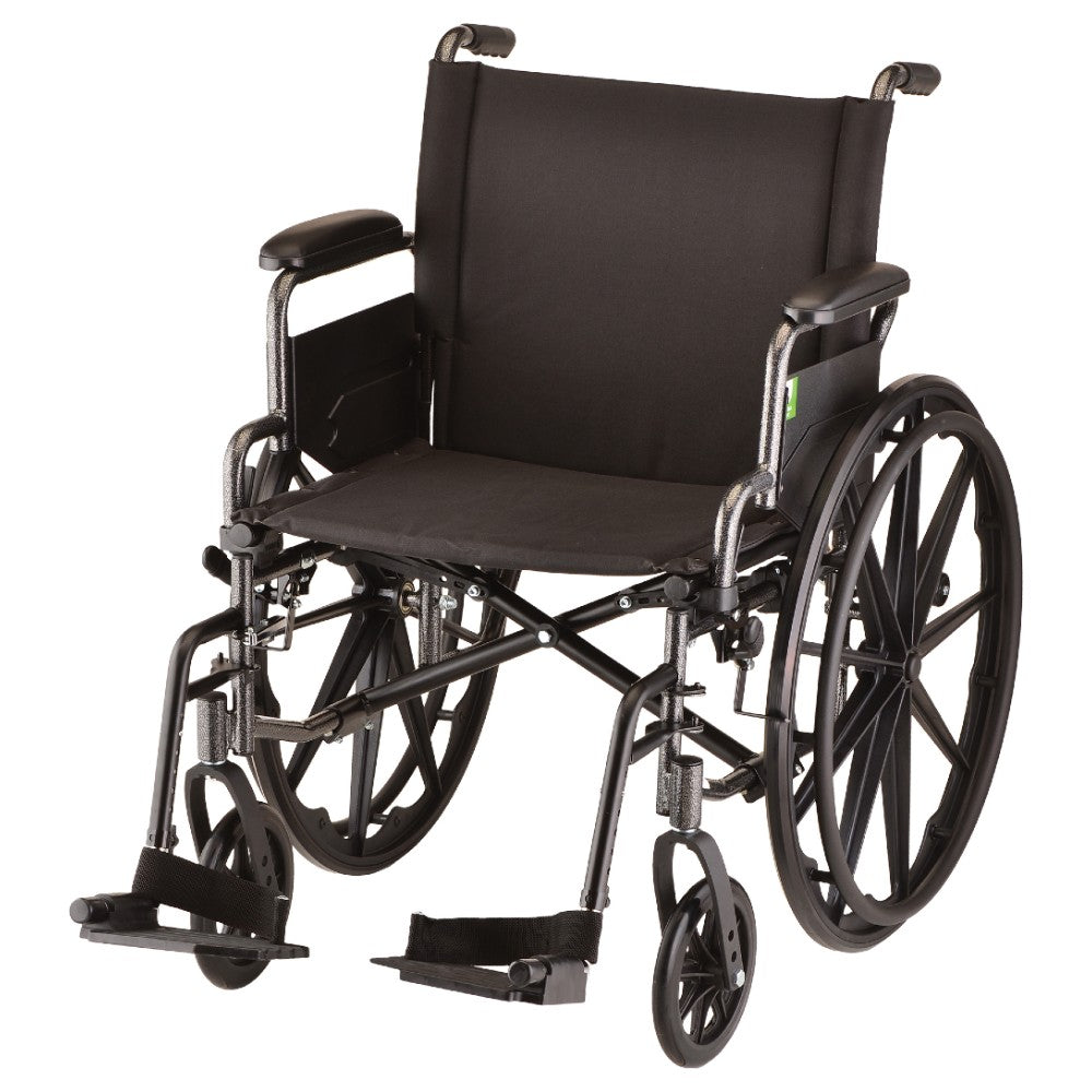 Hammertone Wheelchair - Lightweight With Flip Back Detachable Arms - Swing Away Footrest & Elevating Legrest