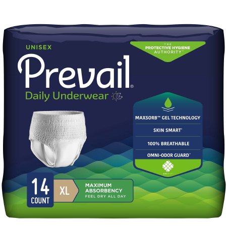 Absorbent Underwear Prevail Pull On with Tear Away Seams X-Large