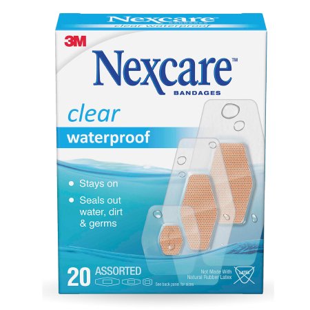 Adhesive Strip 3M Nexcare 7/8 X 1-1/16 Inch / 1-1/4 X 2-1/2 Inch / 1-1/16 X 2-1/4 Inch Plastic Rectangle Sheer Sterile