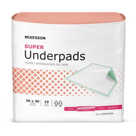 Underpad McKesson Super Fluff / Polymer Moderate Absorbency