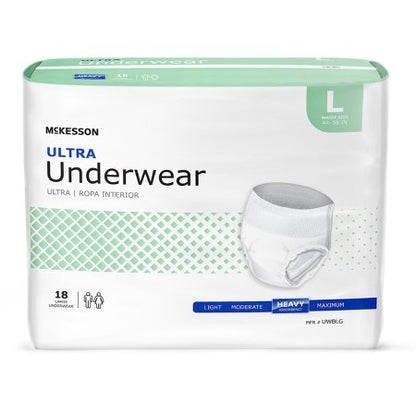 Unisex Adult Absorbent Underwear McKesson Ultra Pull On with Tear Away Seams 2X-Large Disposable Heavy Absorbency