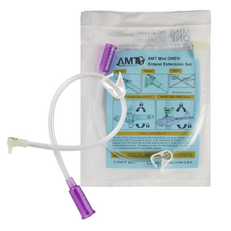 Bolus Enteral Feeding Extension Tube Set Mini ONE 12 Inch, Purple